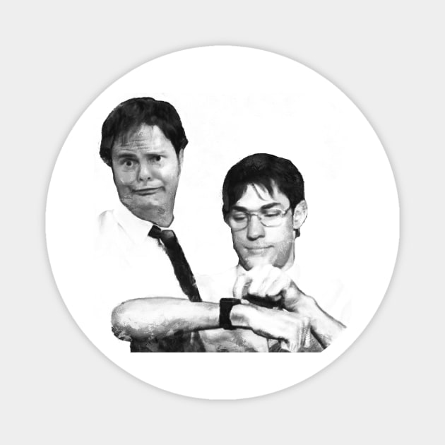 Dwight And Jim Prank - The Office Prank T-Shirt - Dunder Mifflin Pranks Magnet by truefriend